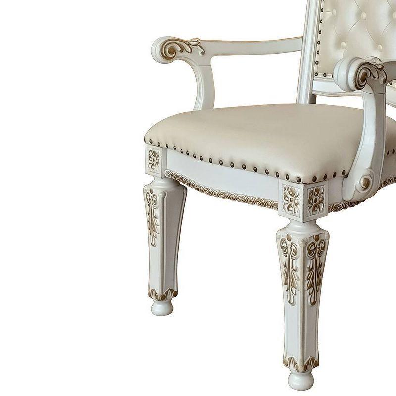 Vendome 27" Dining Chairs Antique Pearl - Acme Furniture: Upholstered, Nailhead Trim, No Assembly Required