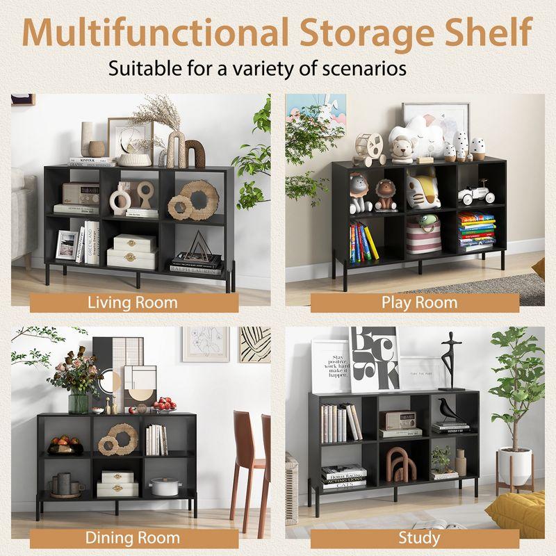 Costway 6 Cube Storage Shelf Organizer Bookcase Square Cubby Cabinet Bedroom Black/White