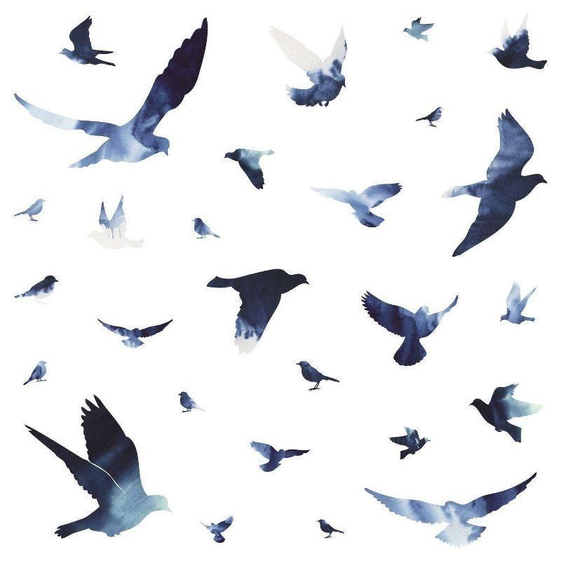 Birds in Flight Peel and Stick Giant Wall Decal - RoomMates: Transformative Vinyl Art, Easy to Reposition