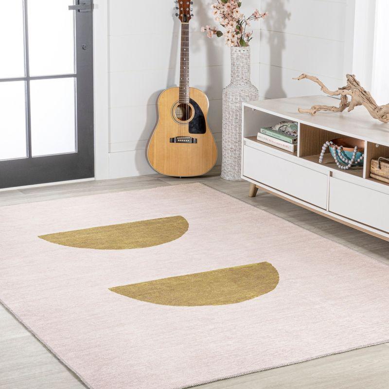 Luola Minimalist Geometric Machine-Washable Area Rug - JONATHAN Y