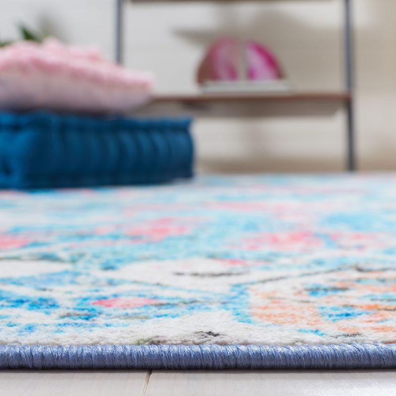 Serene Riviera Light Blue 6'7" Square Synthetic Area Rug