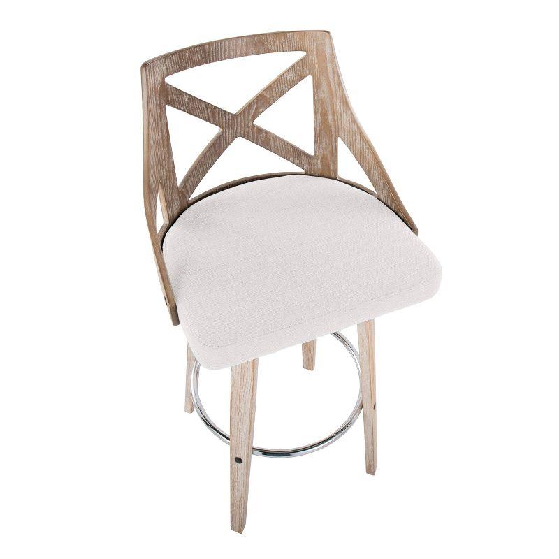 Set of 2 Charlotte Barstools: Fixed-Height, Swivel Seat, X-Back Design - LumiSource