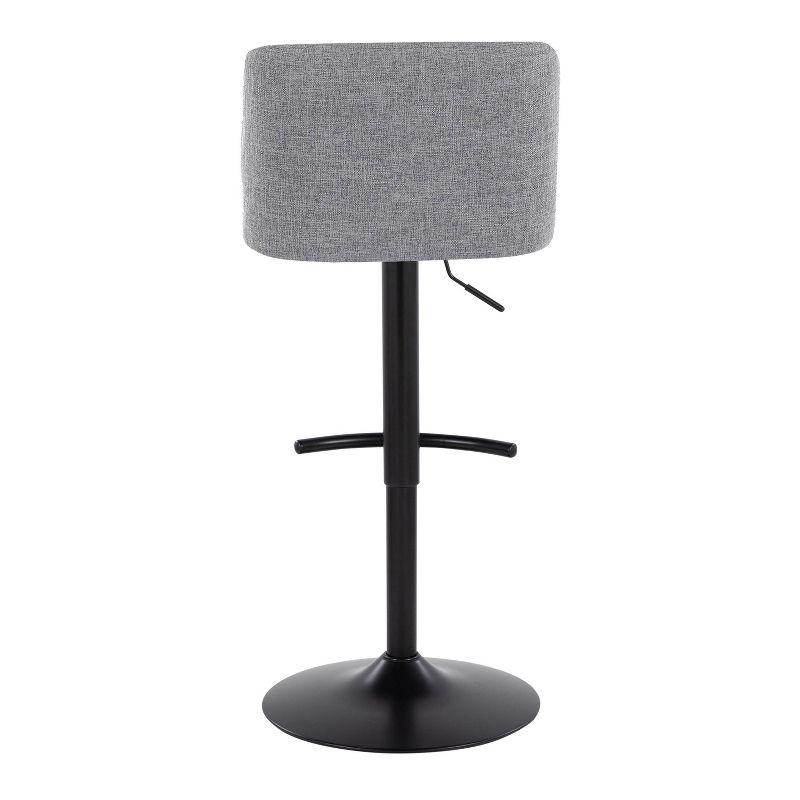 Swivel Upholstered Adjustable Height Counter Stool with Metal Frame