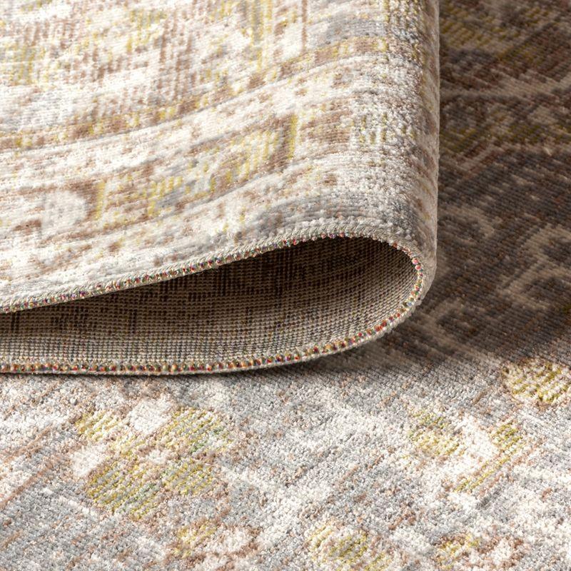 8'x10' Petras Modern Ornate Medallion Area Rug, Gray/Brown - JONATHAN Y