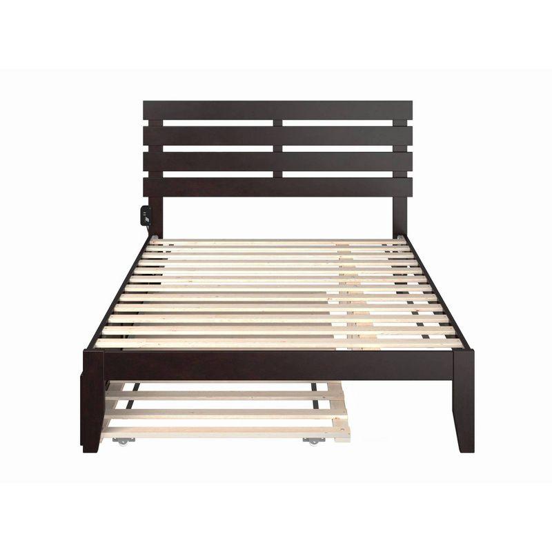 Full Oxford Bed with Twin Trundle Espresso - AFI: Solid Hardwood, No Box Spring Required