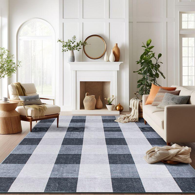 GeoSync 5'x7' Gray Geometric Flat Woven Easy-Care Rug