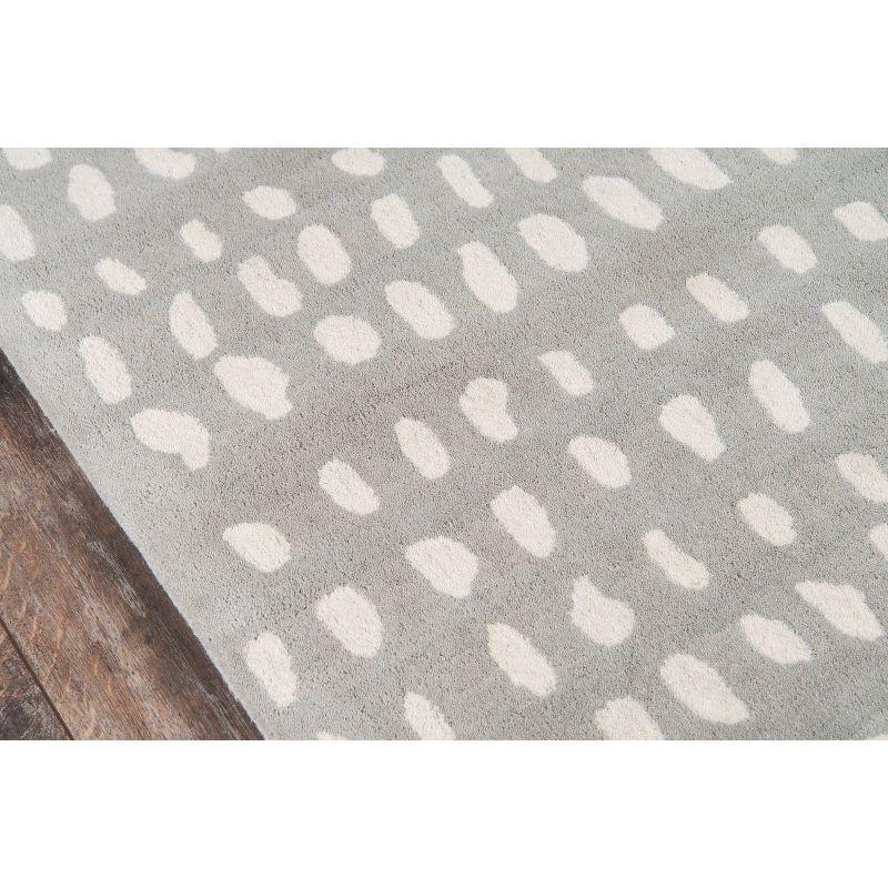 Handmade Geometric Tufted Wool Area Rug in Gray, 3'6" X 5'6"