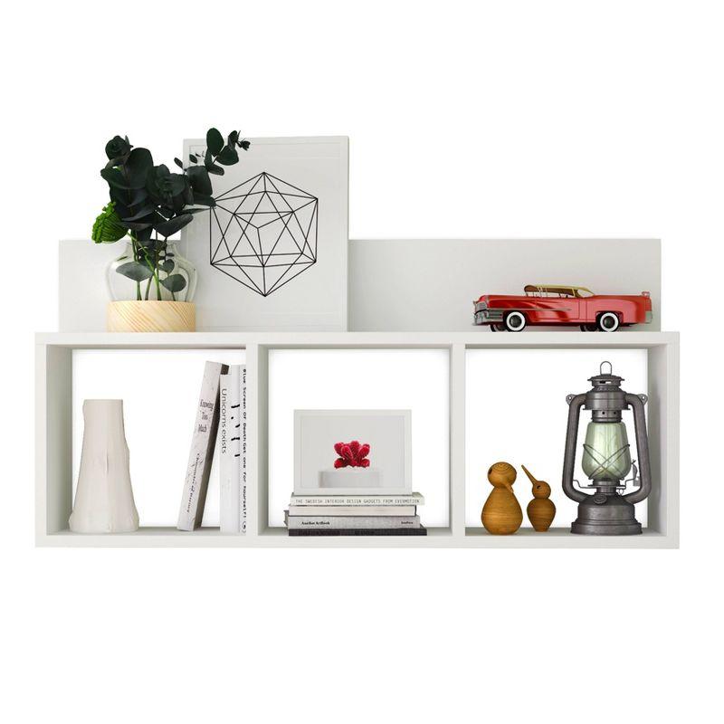 Elegant White Floating Cubbie Shelf for Modern Living