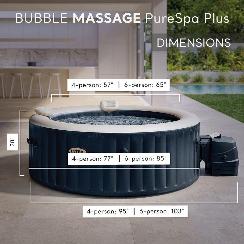 Intex PureSpa Plus 4 or 6 Person Portable Inflatable Round Hot Tub Spa with Soothing Bubble Jets and Built In Heater Pump