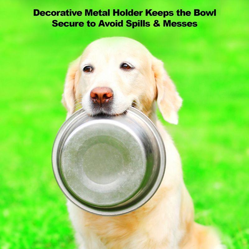 Pet Adobe Stainless Steel Elevated Pet Bowls With Decorative Stand - 40 oz, 3 pcs.