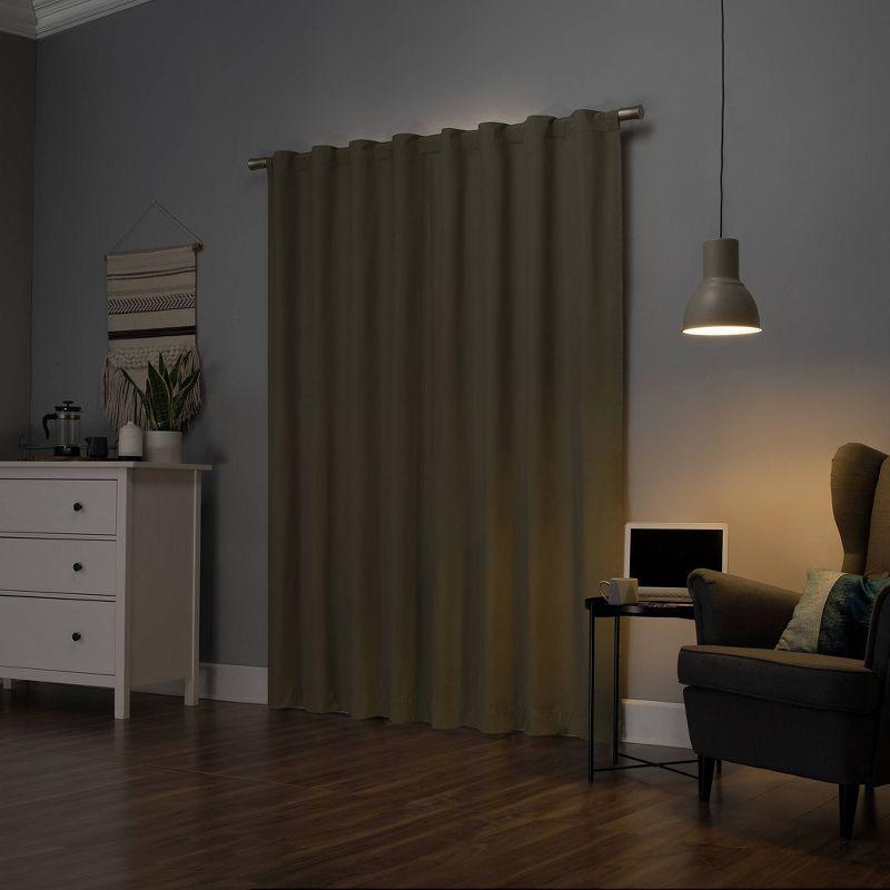 40"x63" Sun Zero 100% Blackout Cyrus Thermal Back Tab Curtain Panel Olive Green: Modern Indoor Polyester Drapery