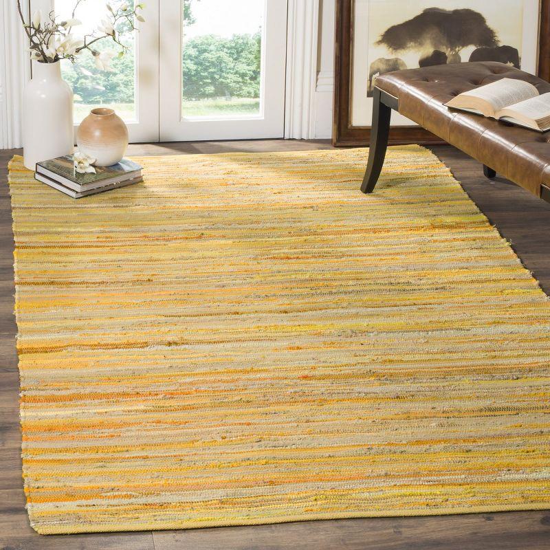 Rag Rug RAR130 Hand Woven Indoor Area Rug - Yellow/Multi - 5'x8' - Safavieh.