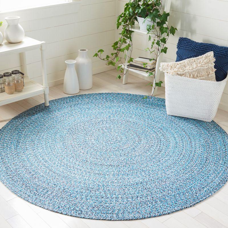 Braided BRD351 Hand Braided Area Rug - Blue/Black - 6' Round - Safavieh.