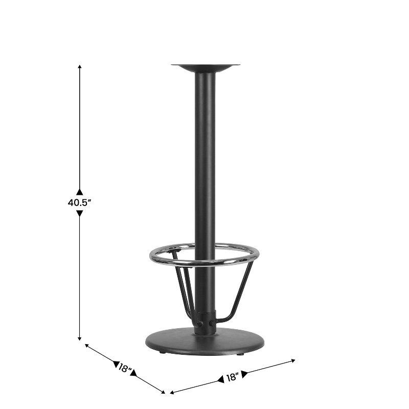 Flash Furniture Beverly 24" Round Restaurant Table Base with 4" Dia. Bar Height Column and Foot Ring