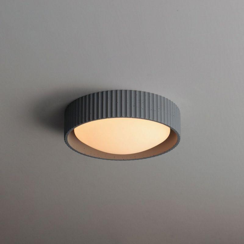 Gray Drum LED Flush Mount Ceiling Light