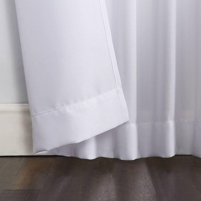 40"x108" No. 918 Light Filtering Semi-Sheer Joshua Heathered Texture Tab Top Curtain Panel White: Transitional Style, Machine Washable