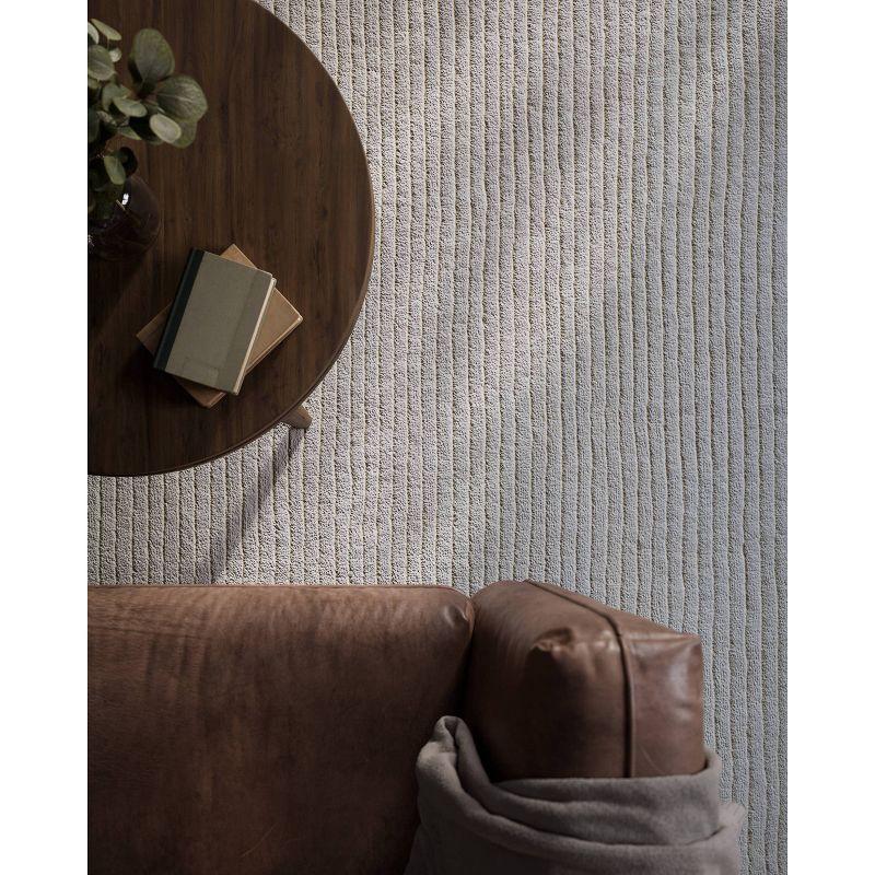 Momeni 2'x4' Asher Solid Handloomed Area Rug White: Wool, Medium Pile, Handmade, Indoor, Accent Rug