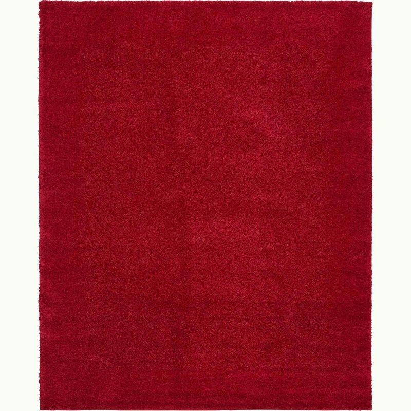 Calabasas Plush Red Shag Rug, 8' x 10', Kid-Friendly and Stain-Resistant