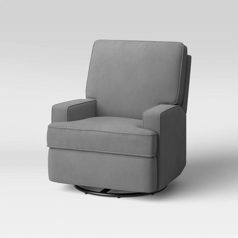 Luann Swivel Gliding Recliner Gray - Baby Relax