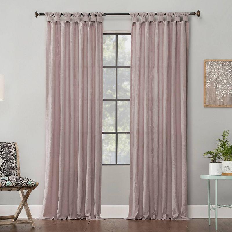 Rose Quartz Cotton Light-Filtering Tab Top Curtain Panel