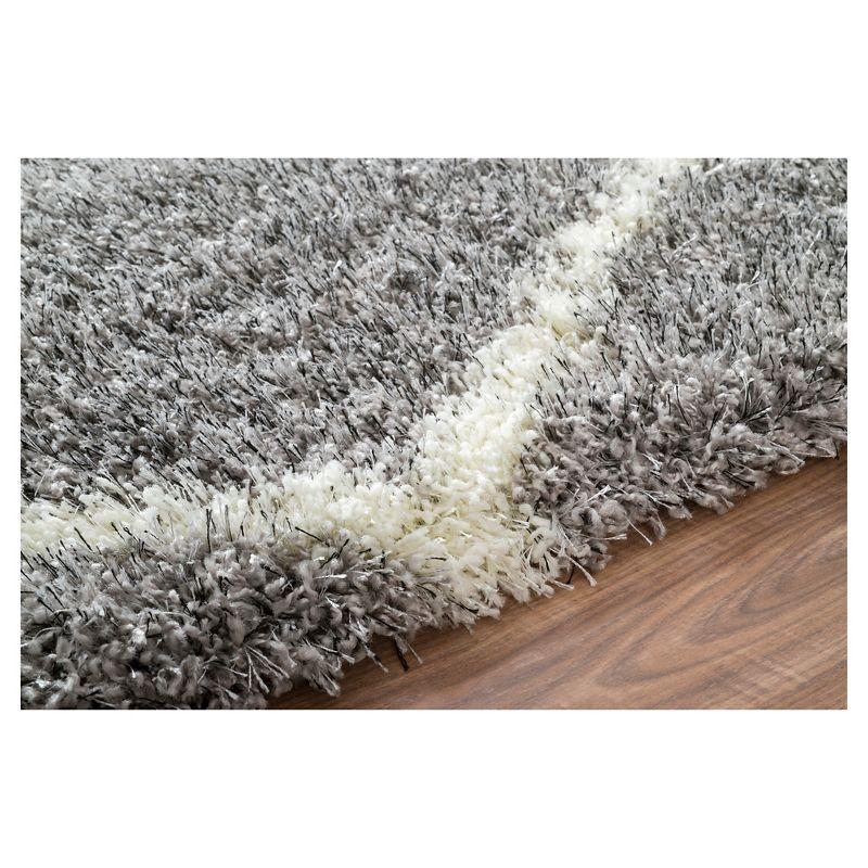 4'x6' Machine Made Diamond Shag Area Rug Ash- nuLOOM: Modern Trellis Design, High Pile, Stain-Resistant, Indoor Use