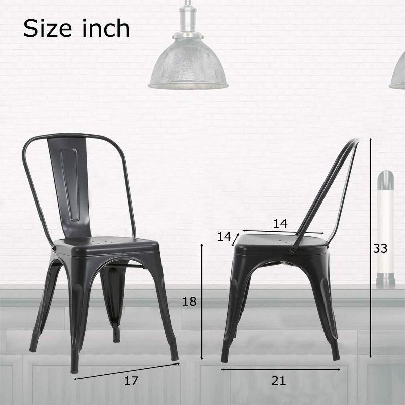 FDW Metal Dining Chairs Set Of 4 Indoor Outdoor Chairs Patio Chairs Kitchen Metal Chairs 18 Inch Seat Height Restaurant Chair