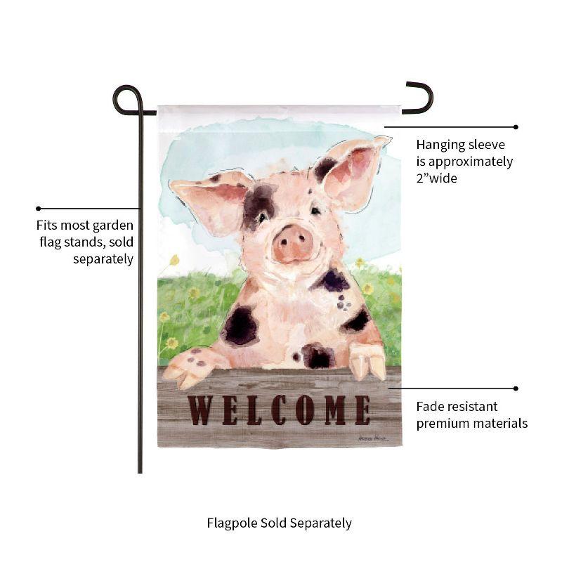 Evergreen Garden Flag Spotted Pig Suede Double Sided Indoor Outdoor Decor 18" x 12.5"