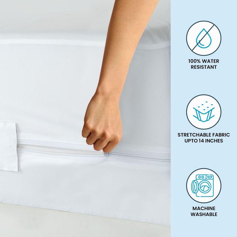 Lux Decor Collection Zippered Mattress Encasement Bed Bug Protective Waterproof Mattress Protector