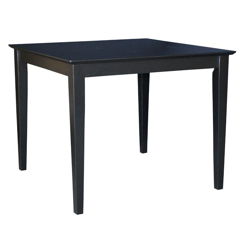 International Concepts 36" Square Solid Wood Top Dining Table with Shaker Legs Black: Parawood, Non-Extension, Seats 4
