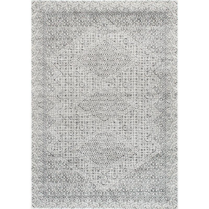 Exie Gray Reversible Rectangular 9' x 12' Synthetic Area Rug