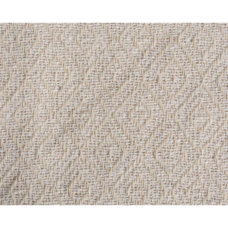 Natural Cotton Sherpa Reversible Throw Blanket, 12" x 12"