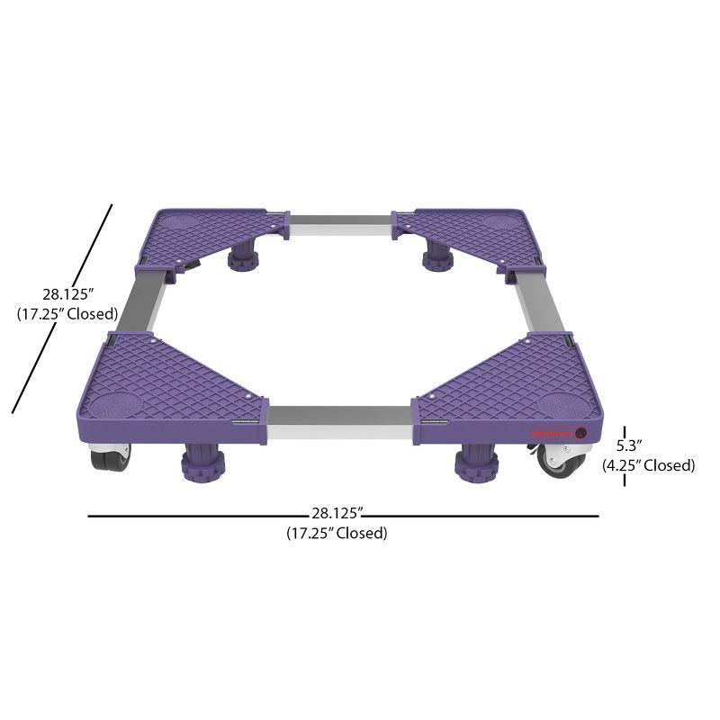 Fleming Supply Multipurpose Dolly With 4 Feet, Locking Swivel Wheels, Levels, and Adjustable Base - Blue