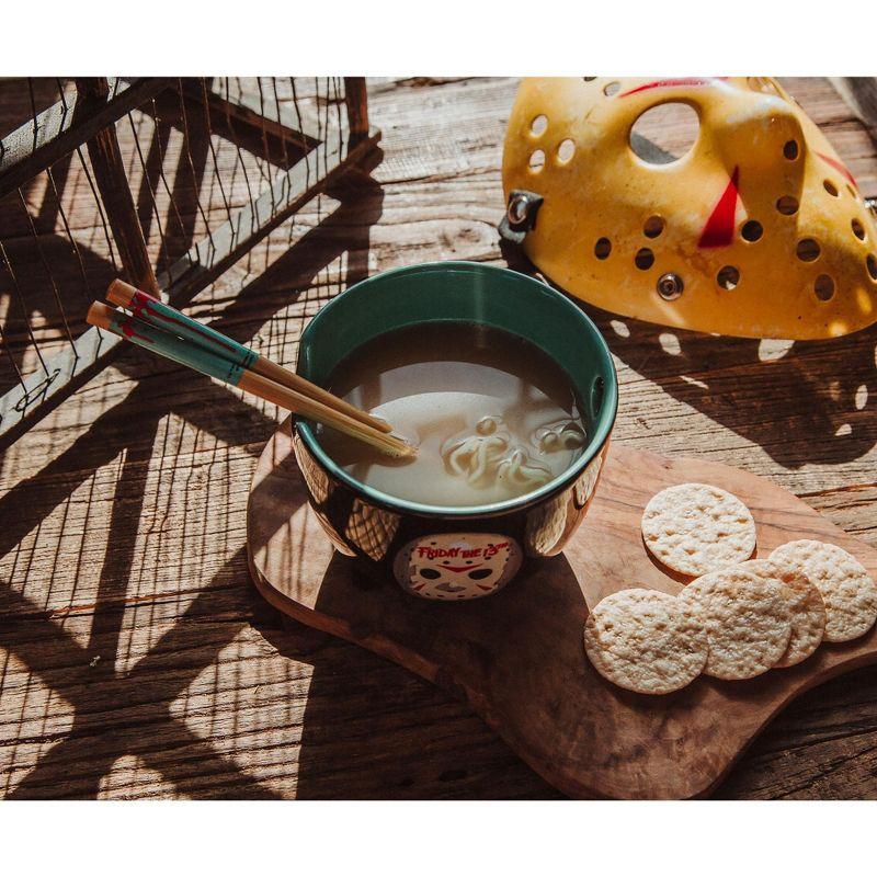 Silver Buffalo Friday The 13th Jason Voorhees 20-Ounce Ramen Bowl and Chopstick Set