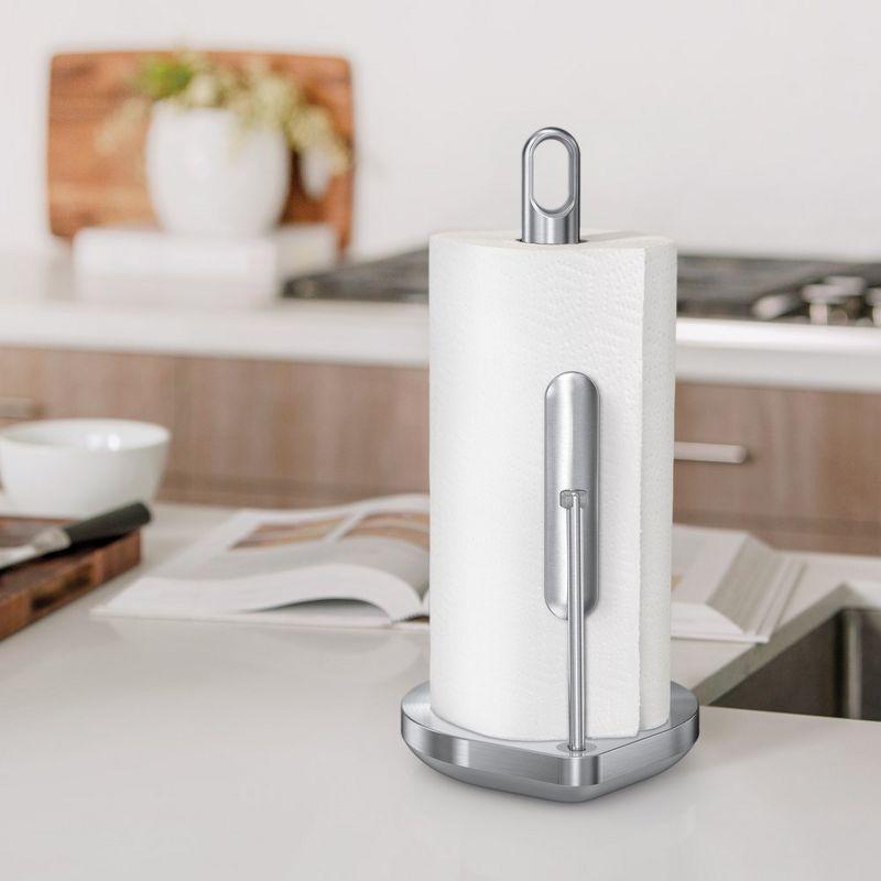 simplehuman Tension Arm Standing Paper Towel Holder, Stainless Steel