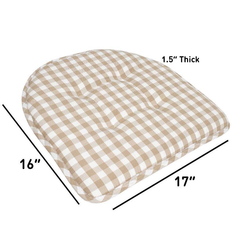 Rosalind Wheeler Buffalo Pattern Non-Slip Indoor Chair Pad Cushion
