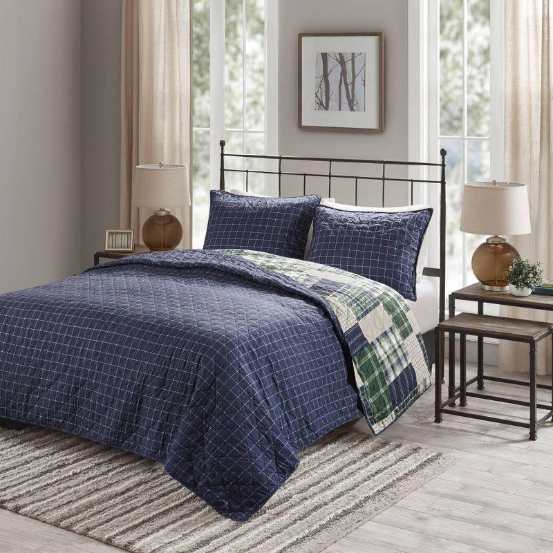 Madison Park Timber 3 Piece Reversible Printed Quilt Set