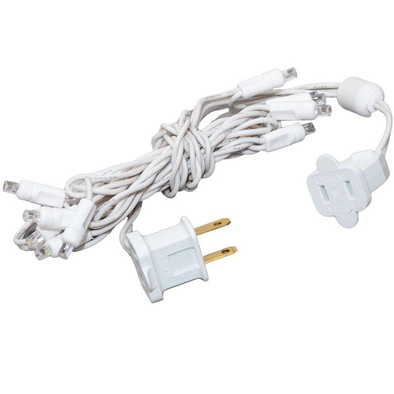 Novelty Lights 10 Light Warm White LED Christmas Craft Mini Light Set Connectable (White Wire, 5 Feet)