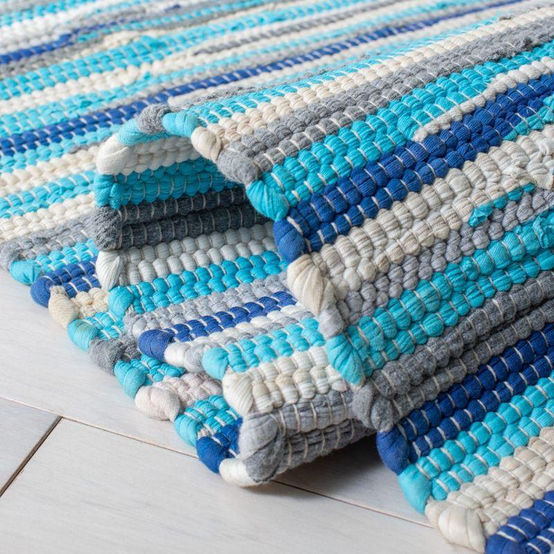 Rag Area Rug RAR129 Hand Woven Area Rug - Turquoise/Multi - 8'x10' - Safavieh.