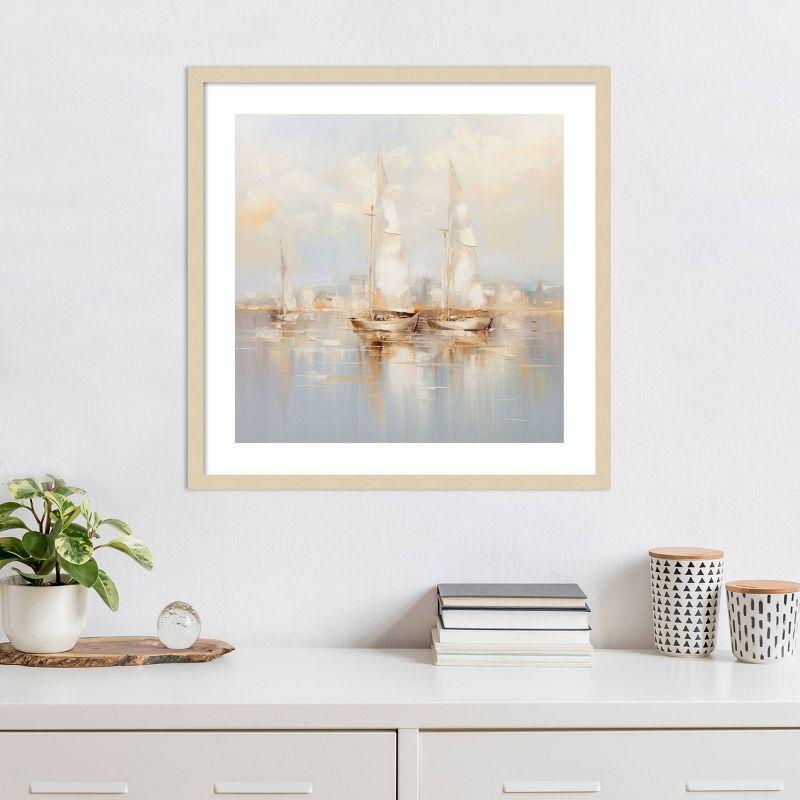 Gold Boats II Abstract Expressionism Framed Wall Art Print