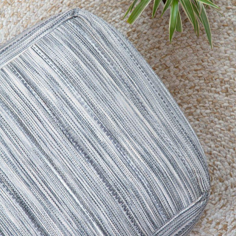 Joya Pouf Blue/Ivory - Anji Mountain: Square Unupholstered, Spot Clean, Fair Trade Certified, 17" Height
