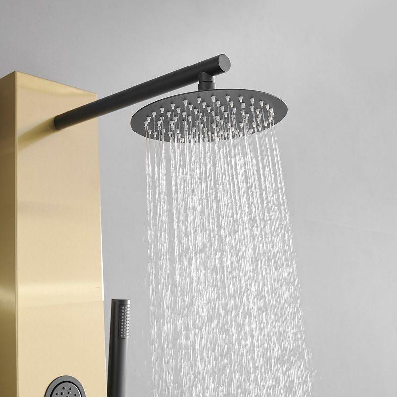 BWE 4-Jet Rainfall Shower Tower Shower Panel System with Waterfall Shower Head and Shower Wand