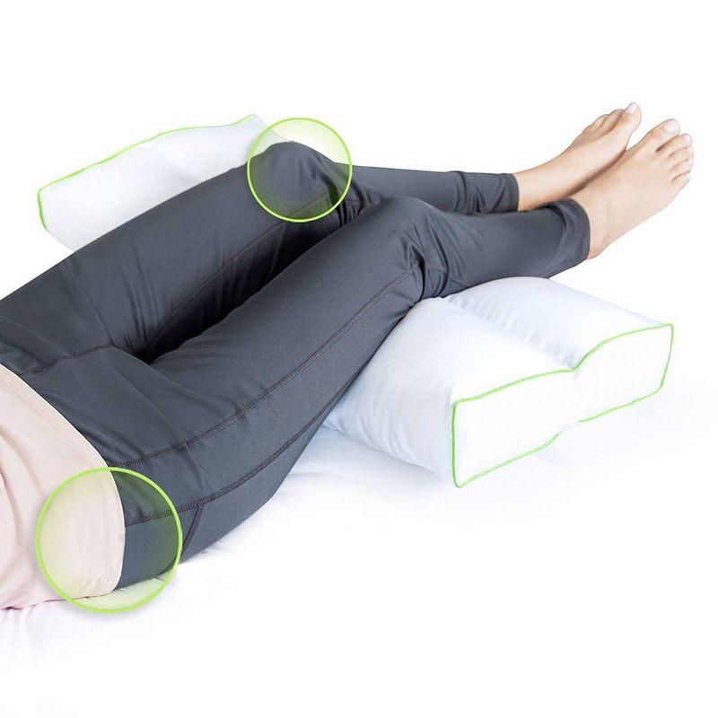 White Hypoallergenic Polyester Rectangular Knee Pillow