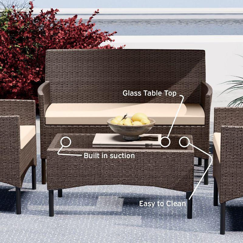 4-Person Outdoor Seating Group with Cushions