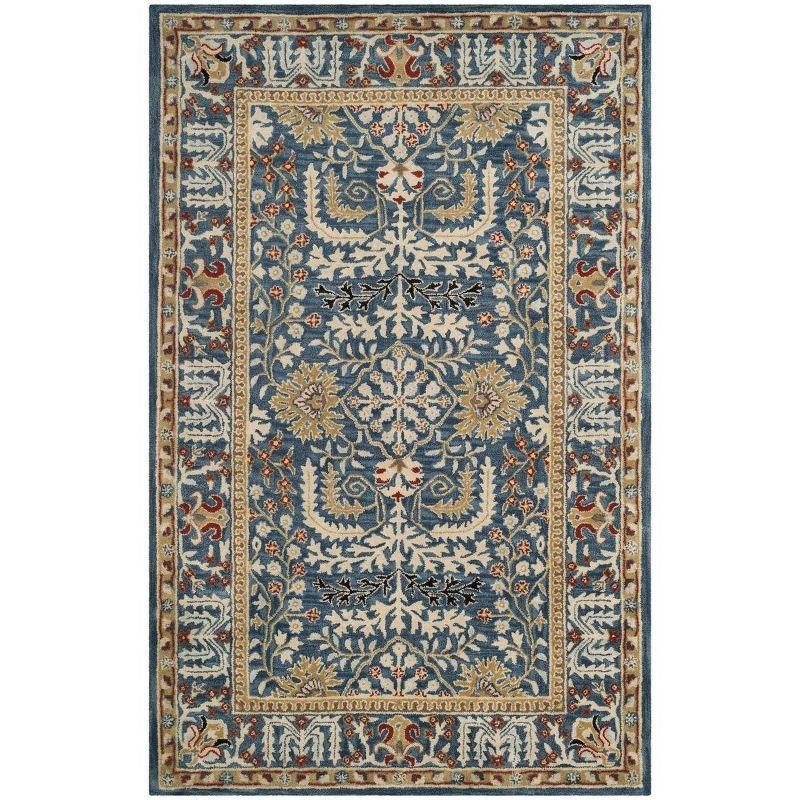 Antiquity AT64 Hand Tufted Area Rug - Dark Blue/Multi - 5'x8' - Safavieh.