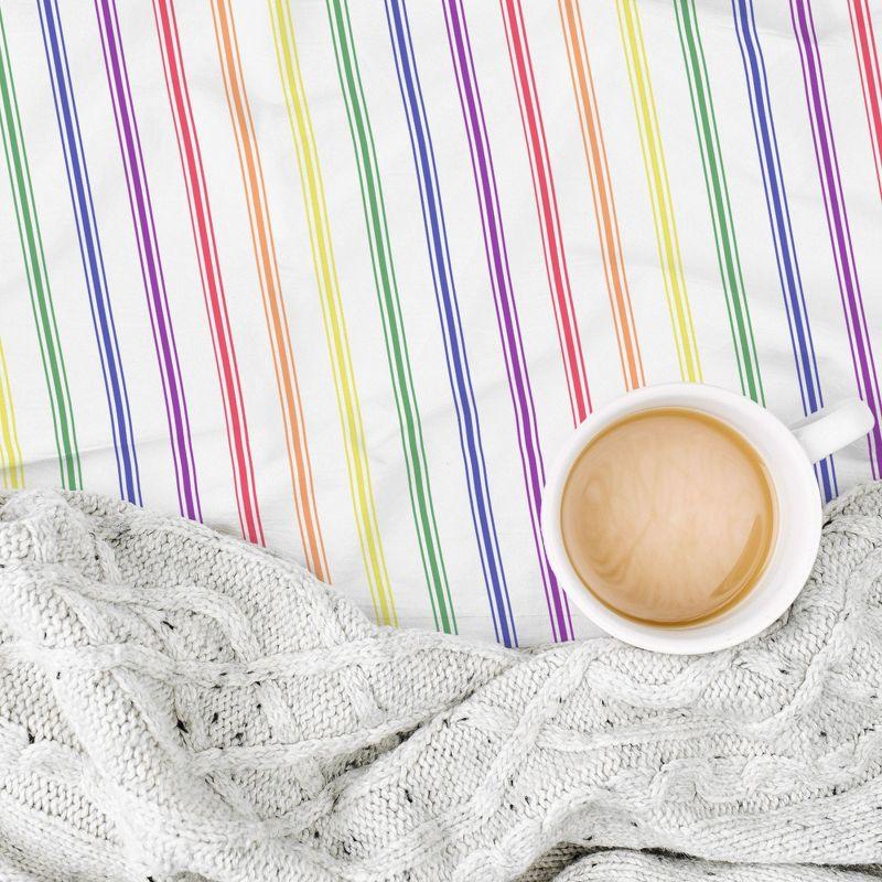 California Design Den Rainbow Stripe Twin Bed Sheets Set for College Dorms, Kids & Adults, Soft 100% Cotton