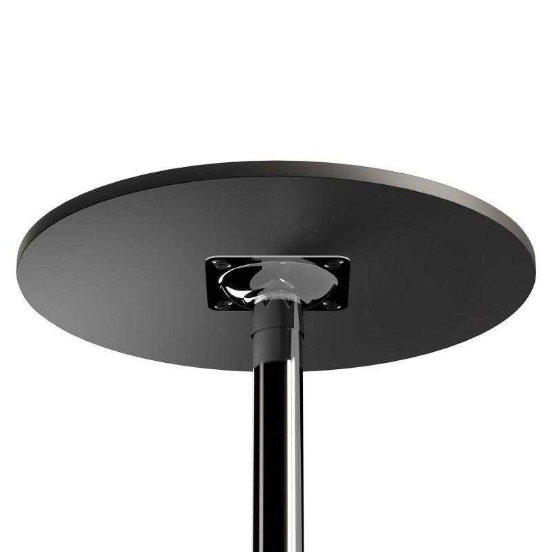 24" Spectrum Round Bar Height Table with Metal Legs Black - Winsome: Chrome Base, MDF Top, Contemporary Style
