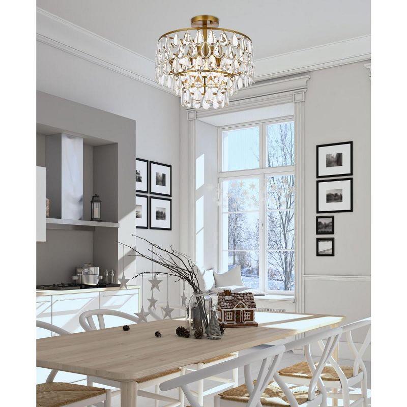 Elegant Lighting Mila 16 inch flush mount in brass