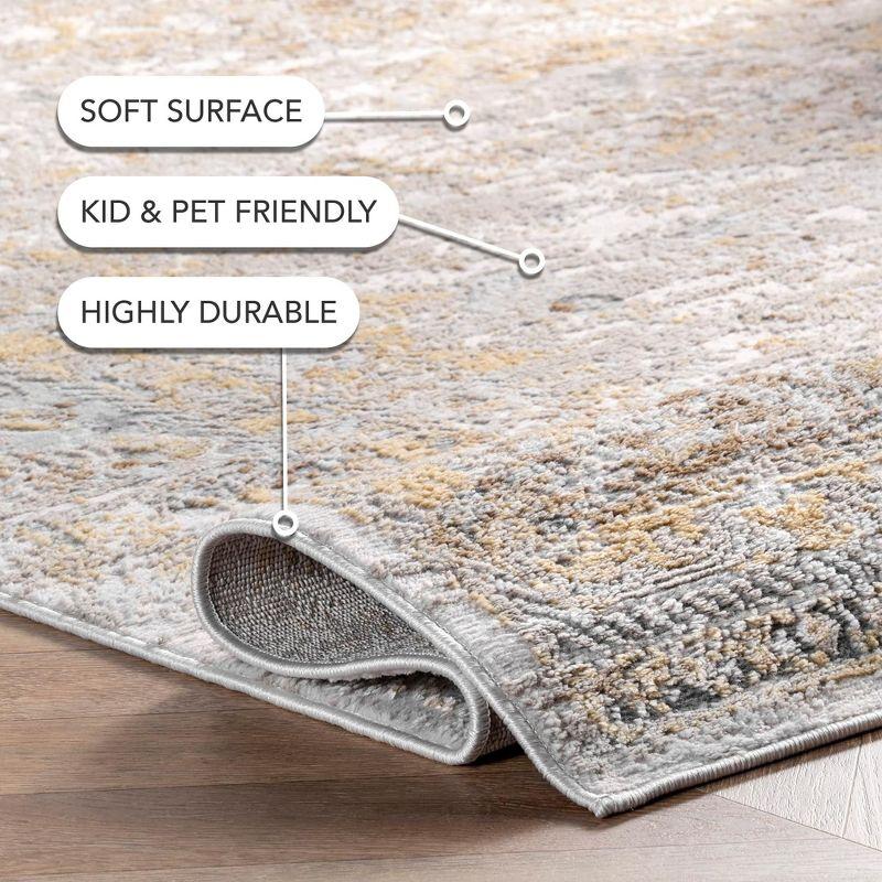 Nuloom Madisson Medallion 2x6 Runner Indoor Area Rug for Living Room Bedroom Dining Room Entryway Hallway Kitchen, Gold/Ivory