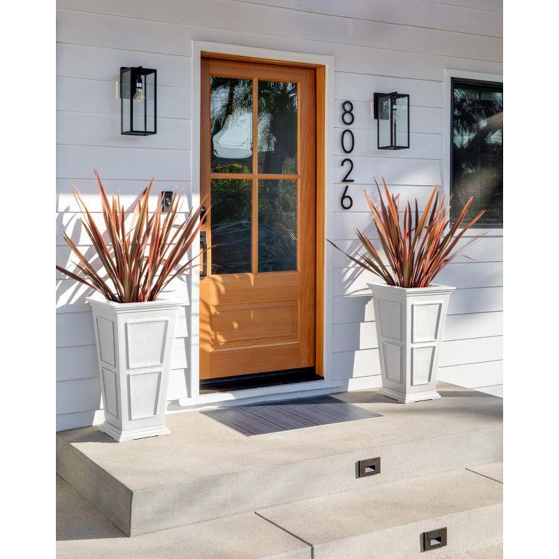 Veradek Brixton Tall 28" Plastic Planter - White