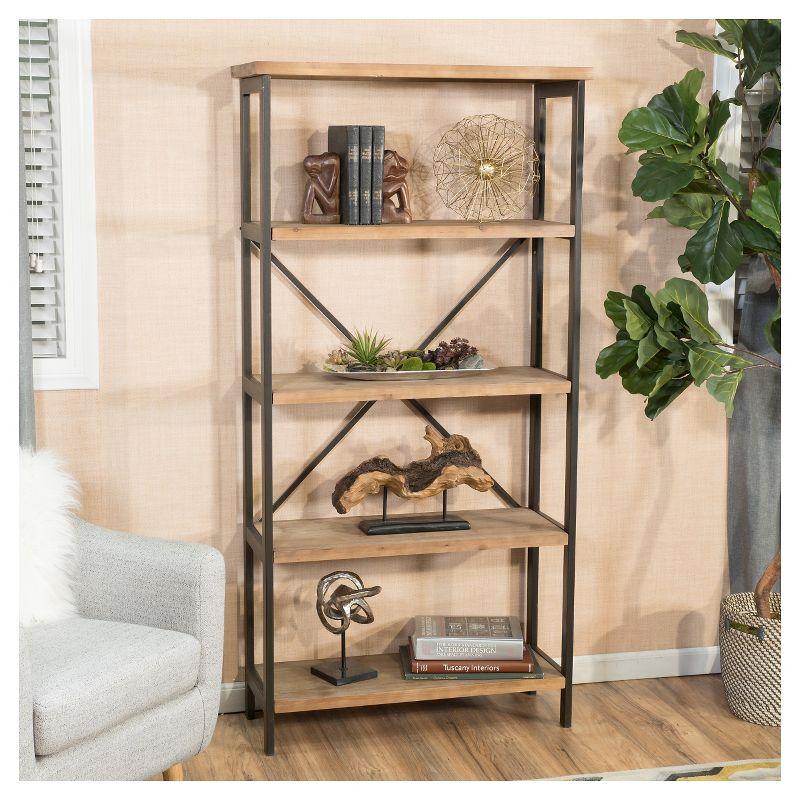 Christopher Knight Home Perth 68.5" 5-Shelf Industrial Bookcase Antique: Metal & Wood, 250lbs Capacity